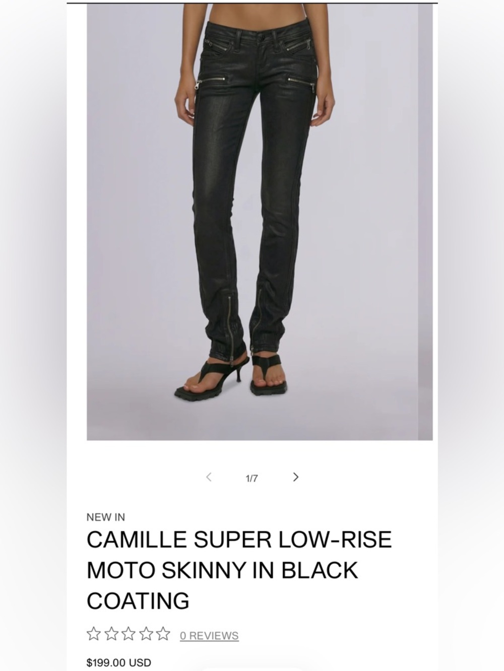 Rock Revival Camille Super Low-Rise Moto Skinny in Black Coating 34x34
